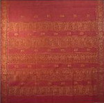 bordure palu sari coton broche effet chatoyant tisse main rose or inde